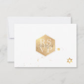 PixDezines RSVP Faux Gold Honeycomb Bar Mitzvah ✡ (Voorkant)