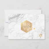 PixDezines RSVP Faux Gold Honeycomb Bar Mitzvah ✡ (Voorkant)