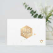PixDezines RSVP Faux Gold Honeycomb Bar Mitzvah ✡ Kaartje (Staand voorkant)