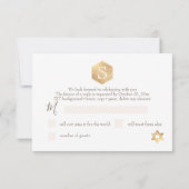 PixDezines RSVP Faux Gold Honeycomb Bar Mitzvah ✡ Kaartje (Achterkant)
