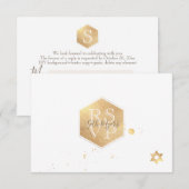 PixDezines RSVP Faux Gold Honeycomb Bar Mitzvah ✡ Kaartje (Voorkant / Achterkant)