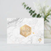 PixDezines RSVP Faux Gold Honeycomb Bar Mitzvah ✡ Kaartje (Staand voorkant)