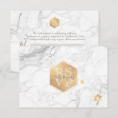 PixDezines RSVP Faux Gold Honeycomb Bar Mitzvah ✡ Kaartje (Voorkant / Achterkant)