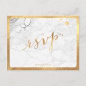 PixDezines RSVP/FAUX GOLD/MARBLE/FUN SCRIPT Uitnodiging Briefkaart (Voorkant)