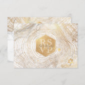 PixDezines RSVP Faux Gold Tree Rings Bar Mitzvah ✡ (Voorkant / Achterkant)