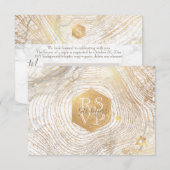 PixDezines RSVP Faux Gold Tree Rings Bar Mitzvah ✡ Kaartje (Voorkant / Achterkant)