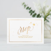 PixDezines RSVP Faux Gold Veins Marble Confetti (Staand voorkant)