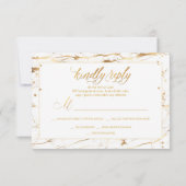 PixDezines RSVP Faux Gold Veins Marble Confetti (Achterkant)