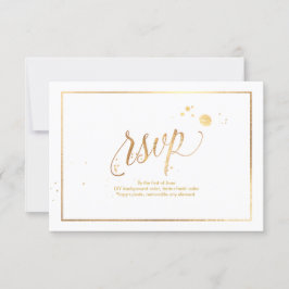 PixDezines RSVP Faux Gold Veins Marble Confetti