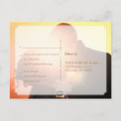 PixDezines RSVP/FAUX GOUD/MARMER Uitnodiging Briefkaart (Achterkant)