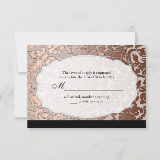 PixDezines rsvp faux koperdemask/diy kleuren Kaartje (Achterkant)