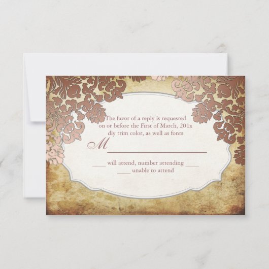 PixDezines rsvp faux koperdemask/diy kleuren Kaartje (Achterkant)