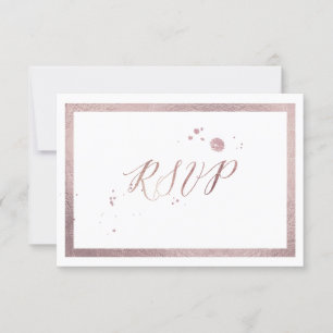 PixDezines RSVP Faux Roos Gold Foil/DIY Color Kaartje