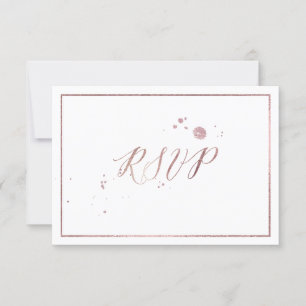 PixDezines RSVP Faux Roos Gold Foil/DIY Color Kaartje