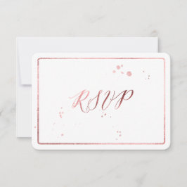 PixDezines RSVP Faux Roos Goudfolie/DIY Kleur Kaartje