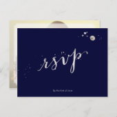 PixDezines RSVP/FAUX SILVER/FUN SCRIPT/DIY KLEUR Uitnodiging Briefkaart (Voorkant / Achterkant)