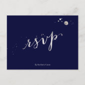 PixDezines RSVP/FAUX SILVER/FUN SCRIPT/DIY KLEUR Uitnodiging Briefkaart (Voorkant)