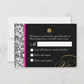 PixDezines rsvp Fidora Damask, Bat Mitzvah (Achterkant)