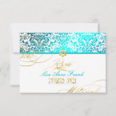 PixDezines rsvp Fidora Damask, Bat Mitzvah (Voorkant)