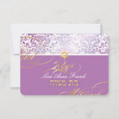 PixDezines rsvp Fidora Damask, Bat Mitzvah (Voorkant)