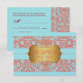 PixDezines rsvp Fidora Damask Kaartje (Voorkant / Achterkant)