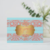 PixDezines rsvp Fidora Damask Kaartje (Staand voorkant)