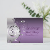 PixDezines rsvp Filigree+swirls/Silver+lavender (Staand voorkant)