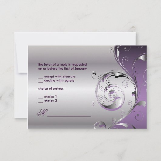 PixDezines rsvp Filigree+swirls/Silver+lavender (Achterkant)