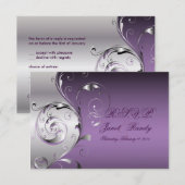 PixDezines rsvp Filigree+swirls/Silver+lavender (Voorkant / Achterkant)