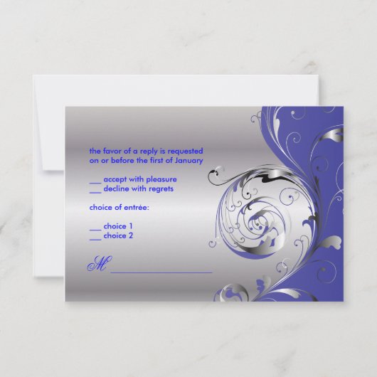 PixDezines rsvp Filigree+swirls/zilver+blauw (Achterkant)