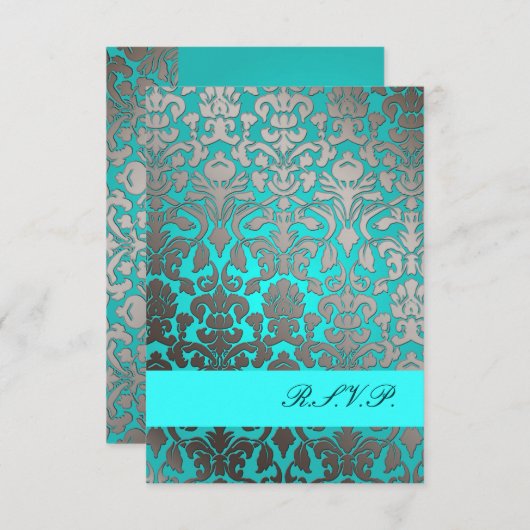 PixDezines rsvp Flora Damask/aqua (Voorkant / Achterkant)