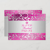 PixDezines rsvp flora damask bat mitzvah (Voorkant / Achterkant)