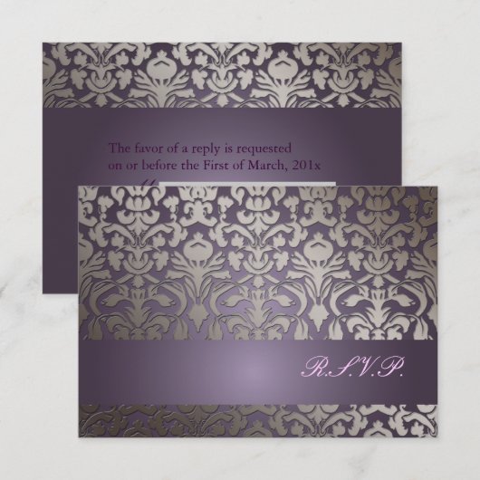 PixDezines rsvp Flora Damask/plum (Voorkant / Achterkant)
