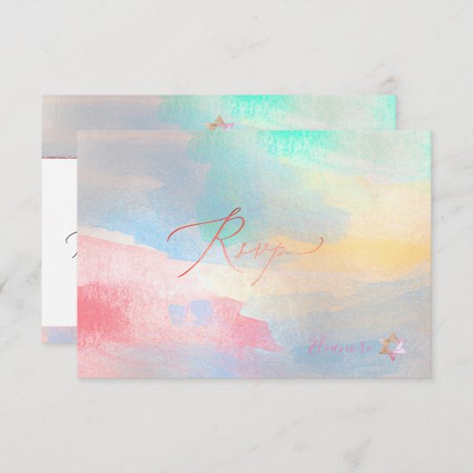 PixDezines RSVP Geborsteld Waterverf Vleermuis Mit (Voorkant / Achterkant)