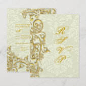 PixDezines rsvp gilded gold swirls (Voorkant / Achterkant)