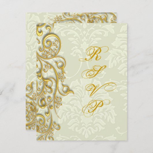PixDezines rsvp gilded gold swirls (Voorkant / Achterkant)