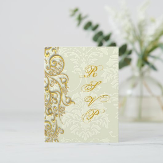 PixDezines rsvp gilded gold swirls (Staand voorkant)
