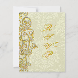 PixDezines rsvp gilded gold swirls Kaartje