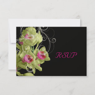 PixDezines rsvp Groene Orchidee/DIY achtergrond Kaartje