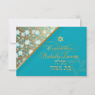 PixDezines rsvp grunge bar mitzvah/blue/gold