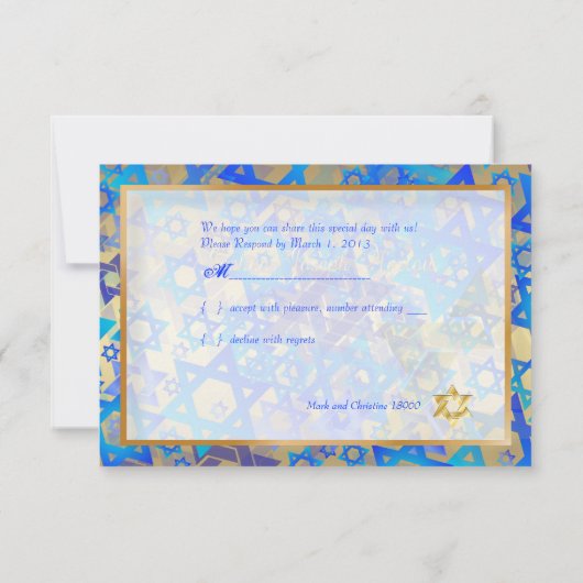 PixDezines rsvp grunge bat mitswa/blauw/goud (Achterkant)