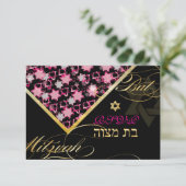 PixDezines rsvp grunge stars/Bat Mitswa Kaart (Staand voorkant)