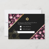 PixDezines rsvp grunge stars/Bat Mitswa Kaart (Achterkant)