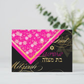 PixDezines rsvp grunge stars/Bat Mitswa Kaart (Staand voorkant)