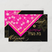 PixDezines rsvp grunge stars/Bat Mitswa Kaart (Voorkant / Achterkant)