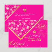 PixDezines rsvp grunge stars/Bat Mitswa Kaart (Voorkant / Achterkant)