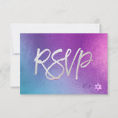 PixDezines RSVP H2 Ombre Paars+Roze Bat Mitzvah ✡ (Voorkant)