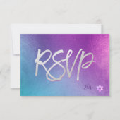 PixDezines RSVP H2 Ombre Paars+Roze Bat Mitzvah ✡ (Voorkant)