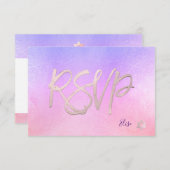 PixDezines RSVP H2 Ombre Paars+Roze Bat Mitzvah ✡ (Voorkant / Achterkant)