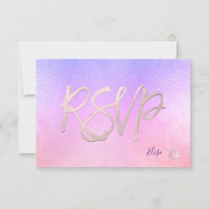PixDezines RSVP H2 Ombre Paars+Roze Bat Mitzvah ✡ Kaartje